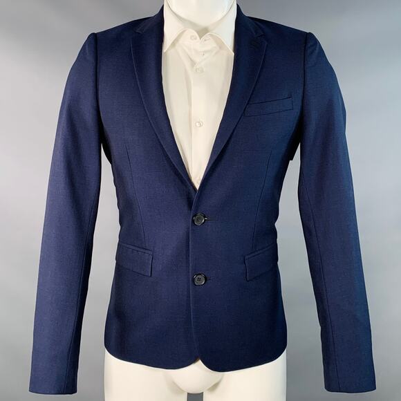 THE KOOPLES Size 34 Navy Wool Notch Lapel Sport Coat - Picture 1 of 6